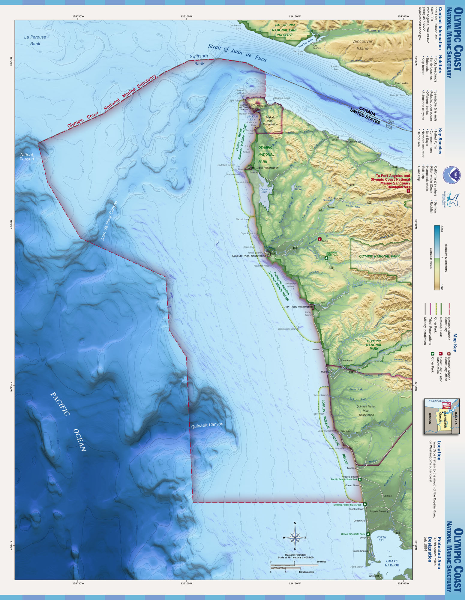 Locator map for OCNMS